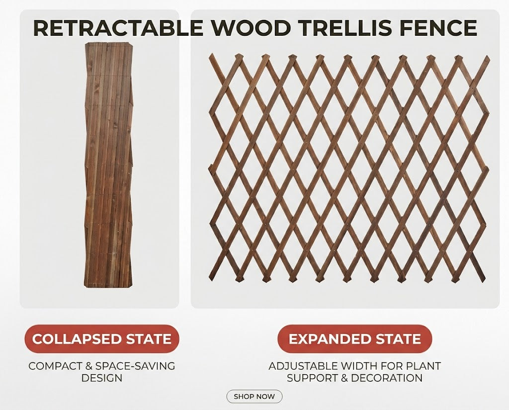 Expandable Wooden Trellis for Plants - 150x40cm