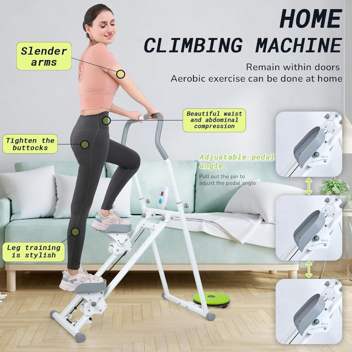 Foldable Climbing Stepper with Waist Twister