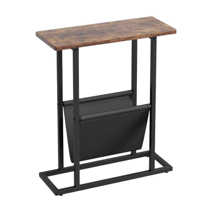 Narrow Side Table with Magazine Holder