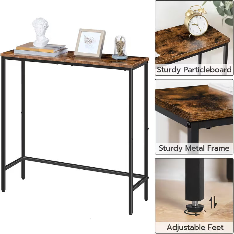 Slim Entryway Table with Metal Frame