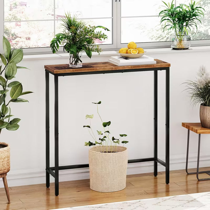 Slim Entryway Table with Metal Frame