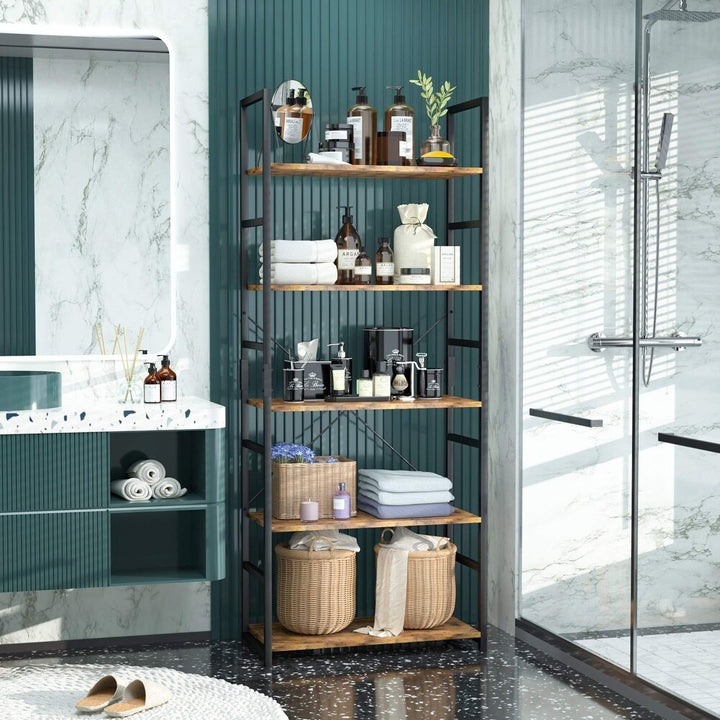 5 Tier Bookshelf 30×60×158 cm Heavy Duty Storage Rack