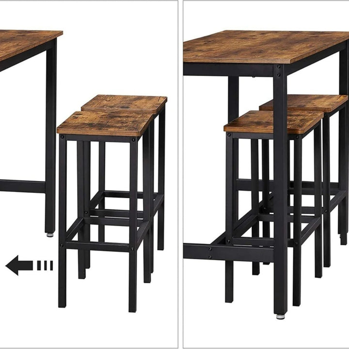 Bar Table Set with 2 Stools
