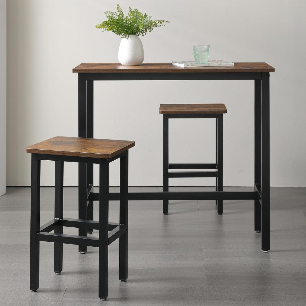 Bar Table Set with 2 Stools