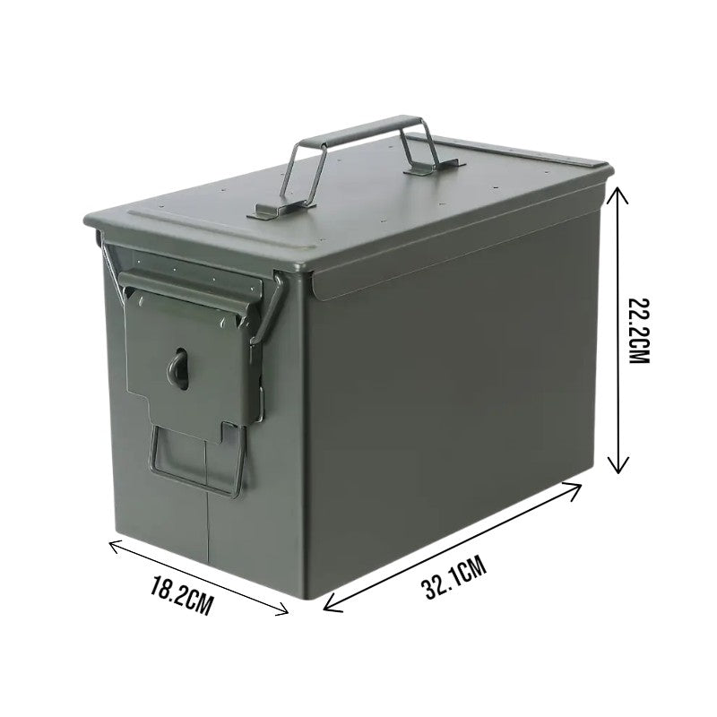 Metal Ammo Tin Case Storage Box