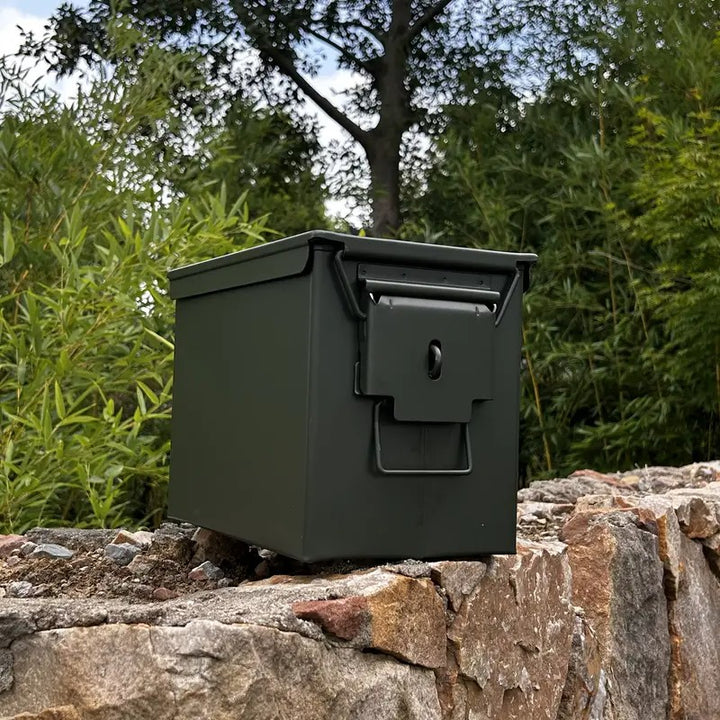 Metal Ammo Tin Case Storage Box