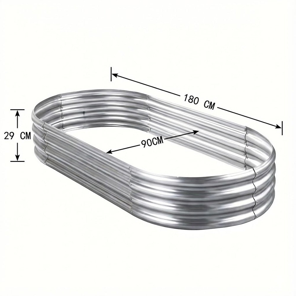 180cm Oval Galvanized Raised Garden Bed Kit