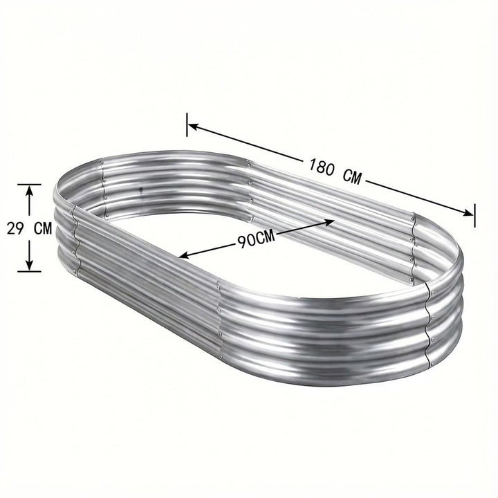 180cm Oval Galvanized Raised Garden Bed Kit