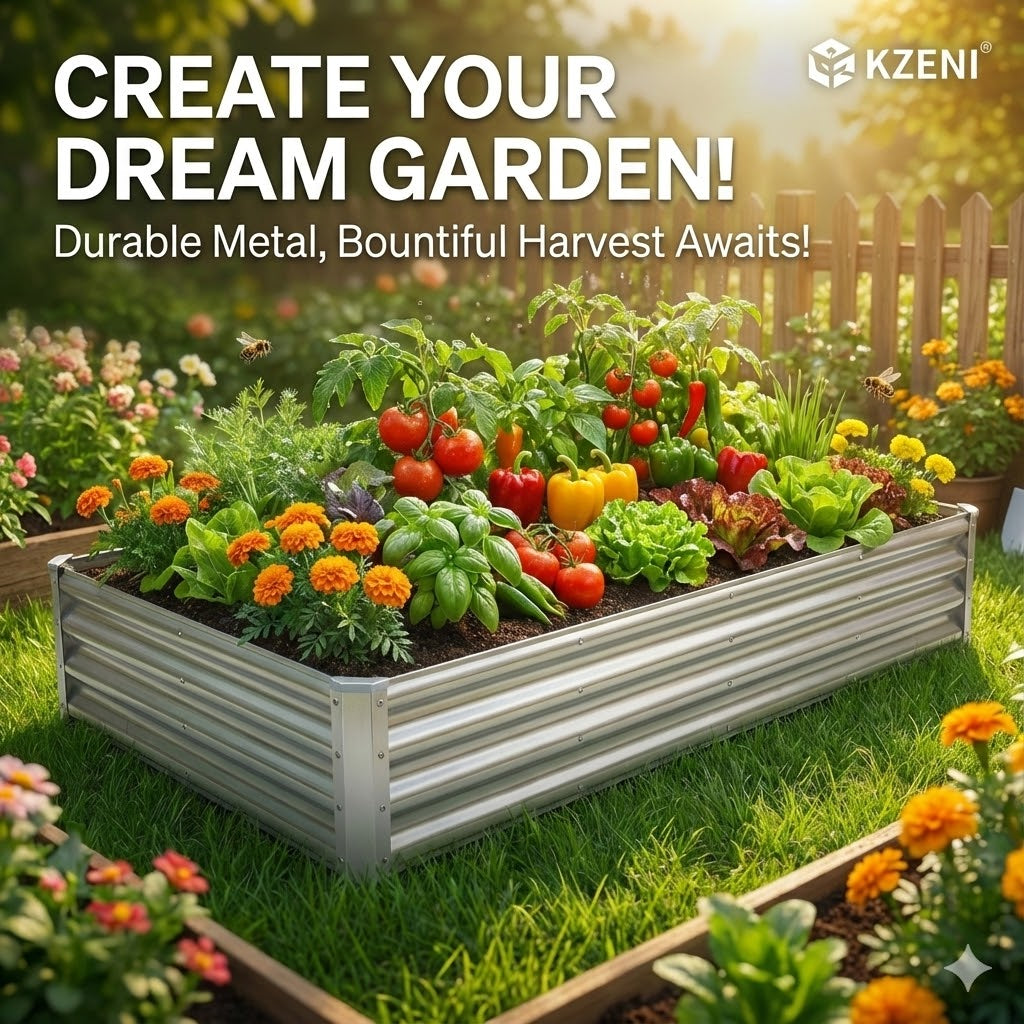 180cm Rectangular Galvanized Raised Garden Bed Kit