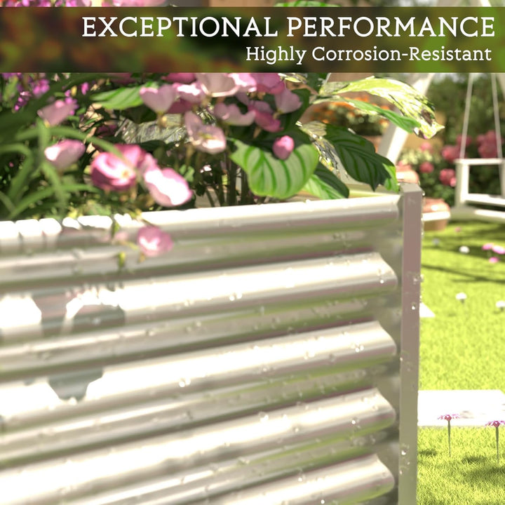 180cm Rectangular Galvanized Raised Garden Bed Kit