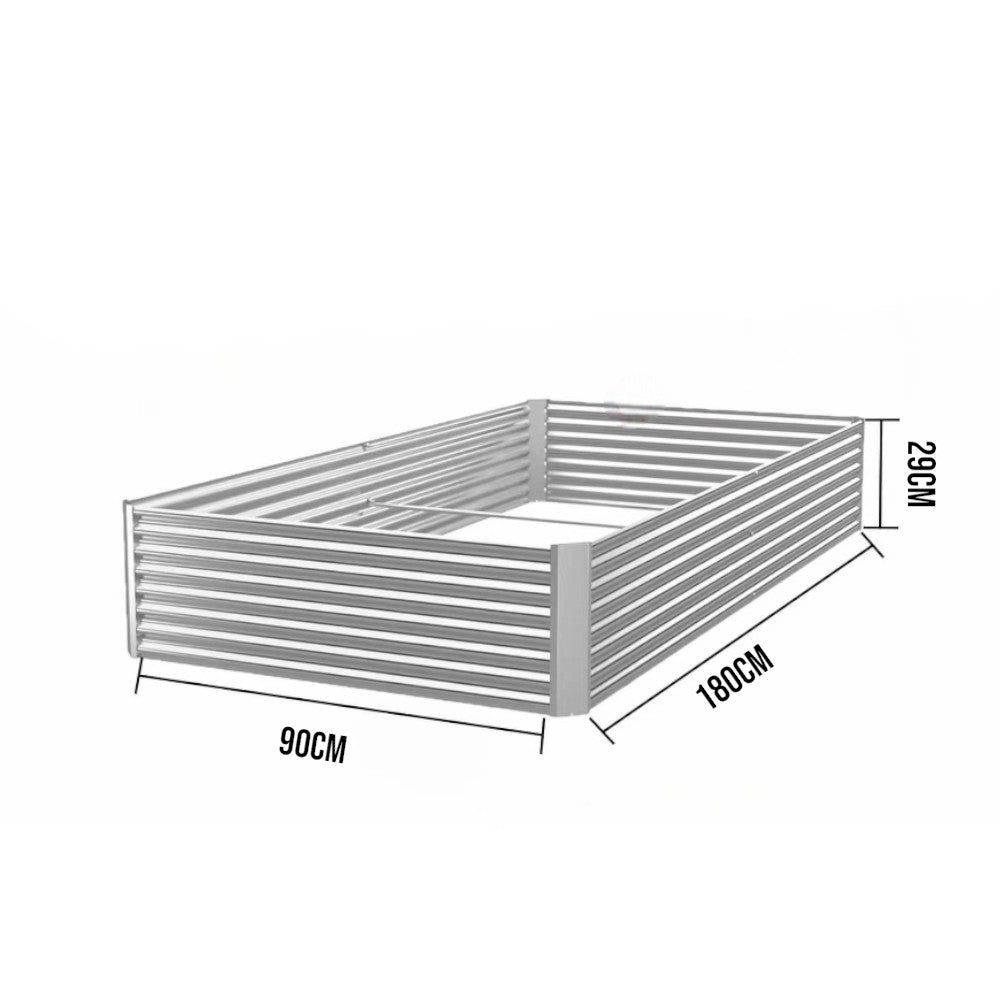 180cm Rectangular Galvanized Raised Garden Bed Kit
