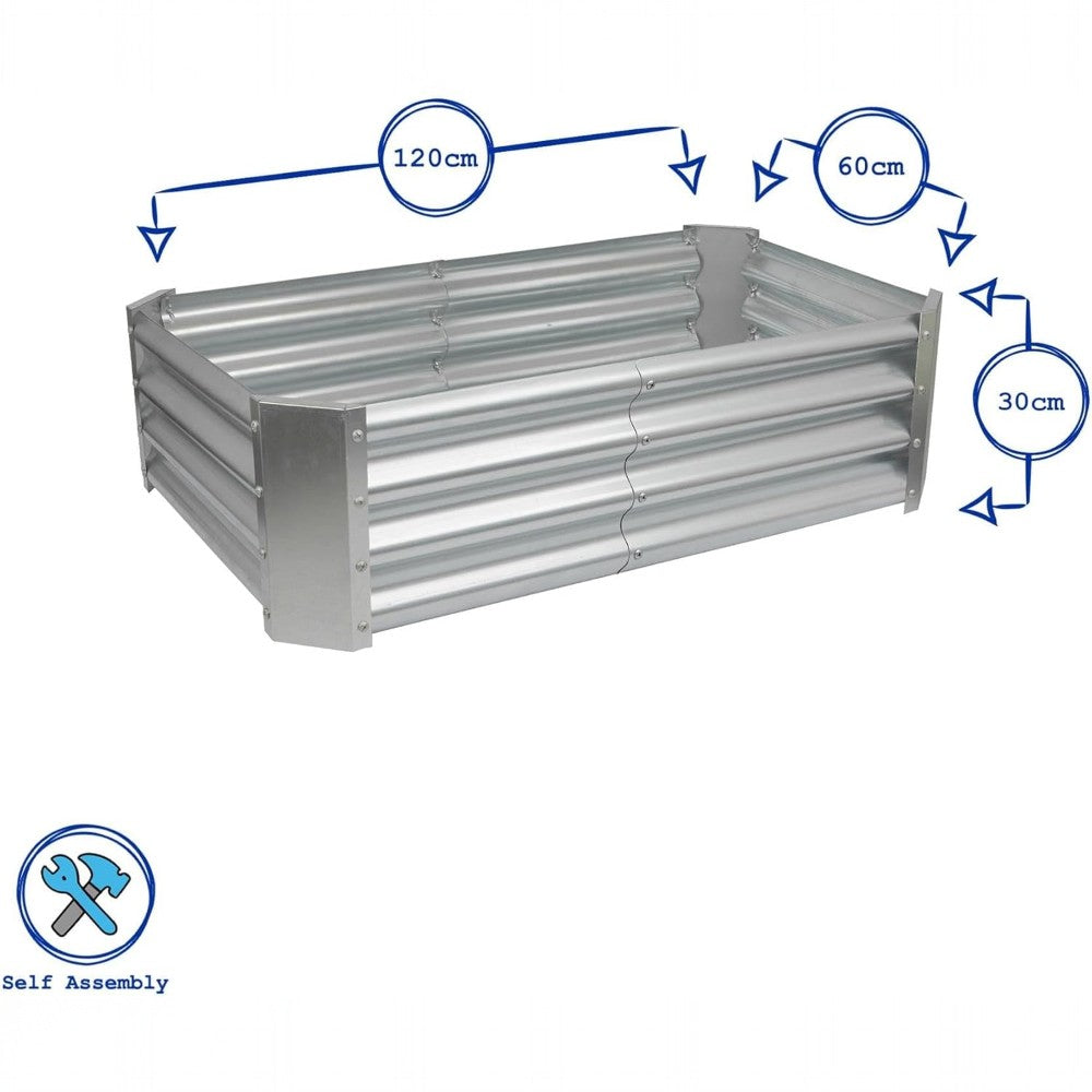 120cm Rectangular Galvanized Raised Garden Bed Kit