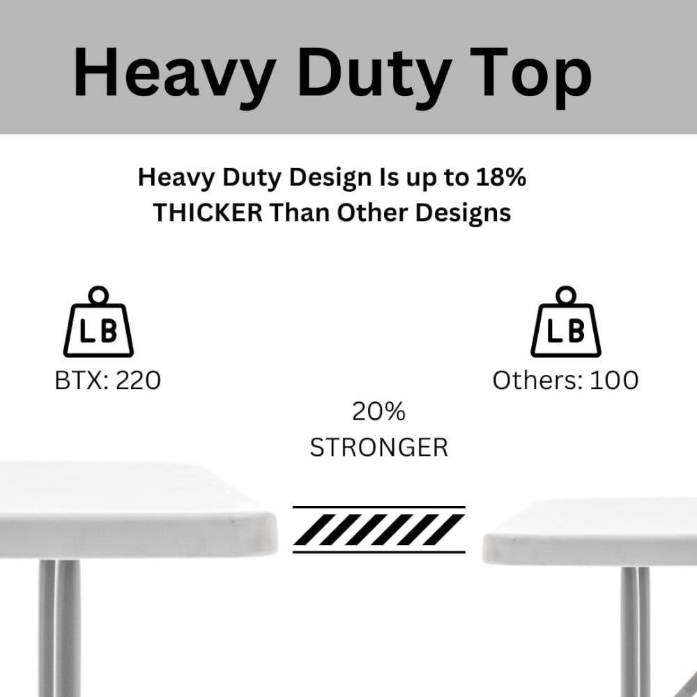 Slim Folding Table 180_45cm Space Saving Design with Strong Steel Legs