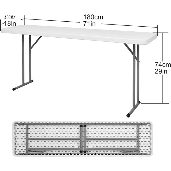 Slim Folding Table 180_45cm Space Saving Design with Strong Steel Legs