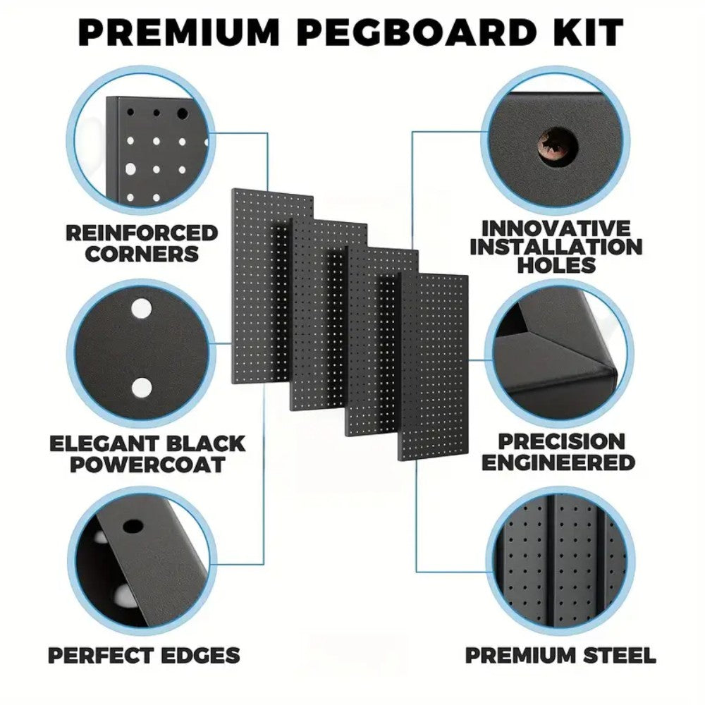 4 Pack Metal Pegboard Tool Organizer