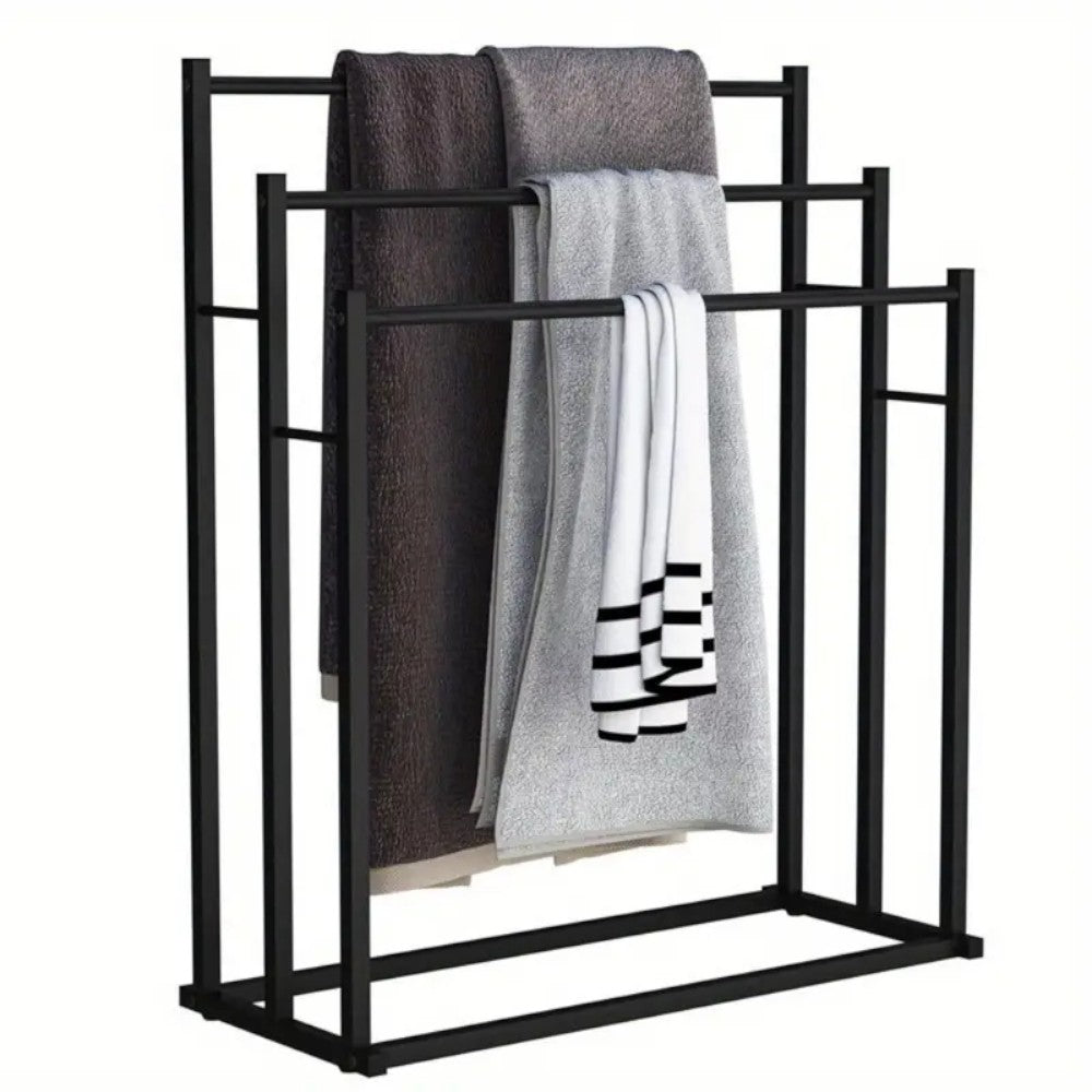 Free Standing 3 Tier Metal Towel Rack Bathroom Towel Holder