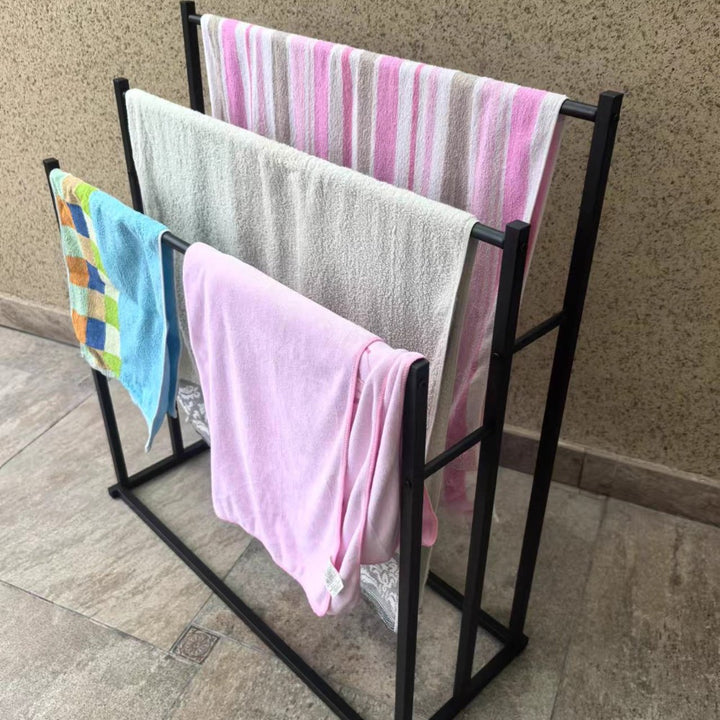 Free Standing 3 Tier Metal Towel Rack Bathroom Towel Holder