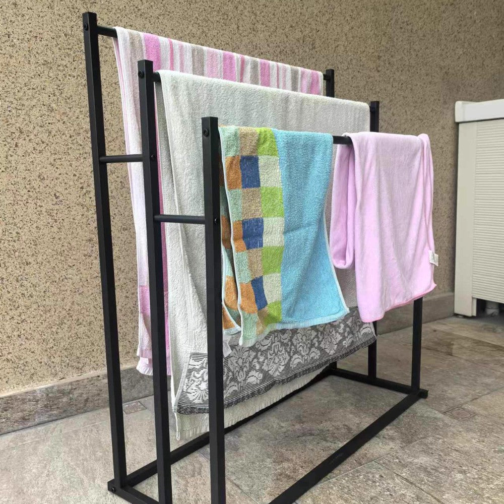 Free Standing 3 Tier Metal Towel Rack Bathroom Towel Holder