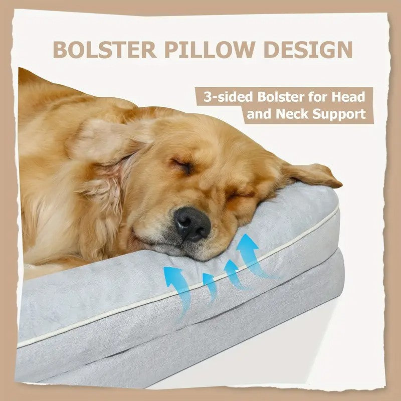 Orthopedic Memory Foam Dog Bed with Bolster Sides - 2XL
