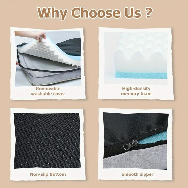 Orthopedic Memory Foam Dog Bed with Bolster Sides - XL