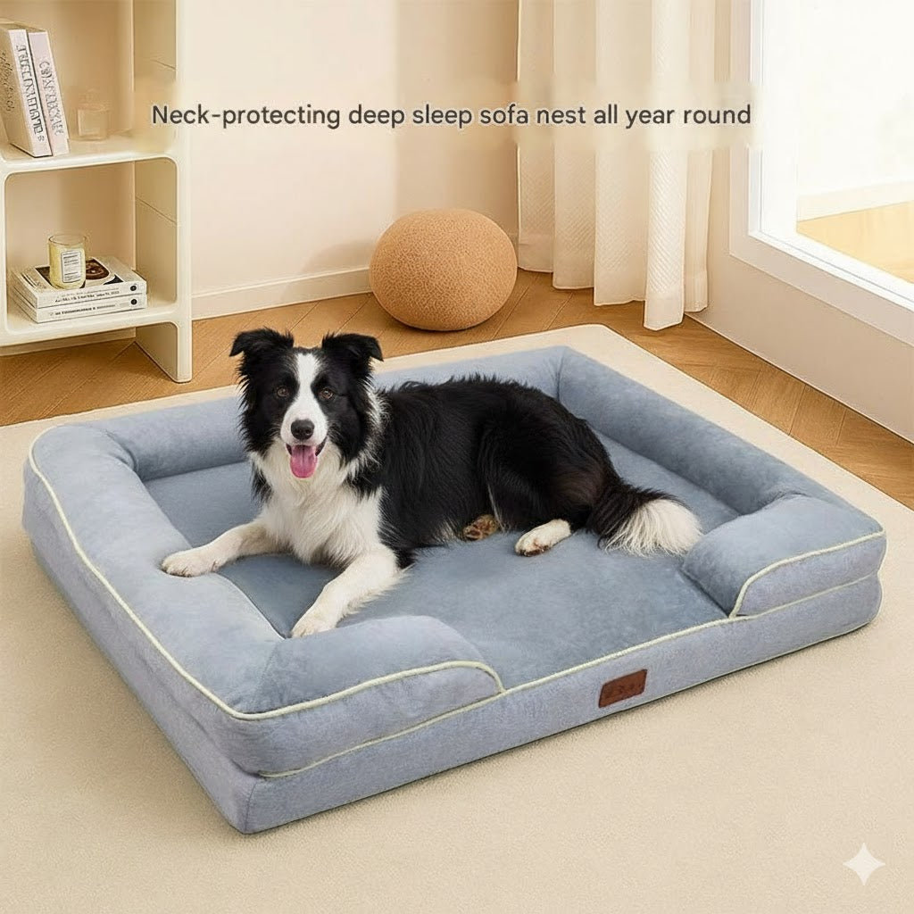 Orthopedic Memory Foam Dog Bed with Bolster Sides - XL