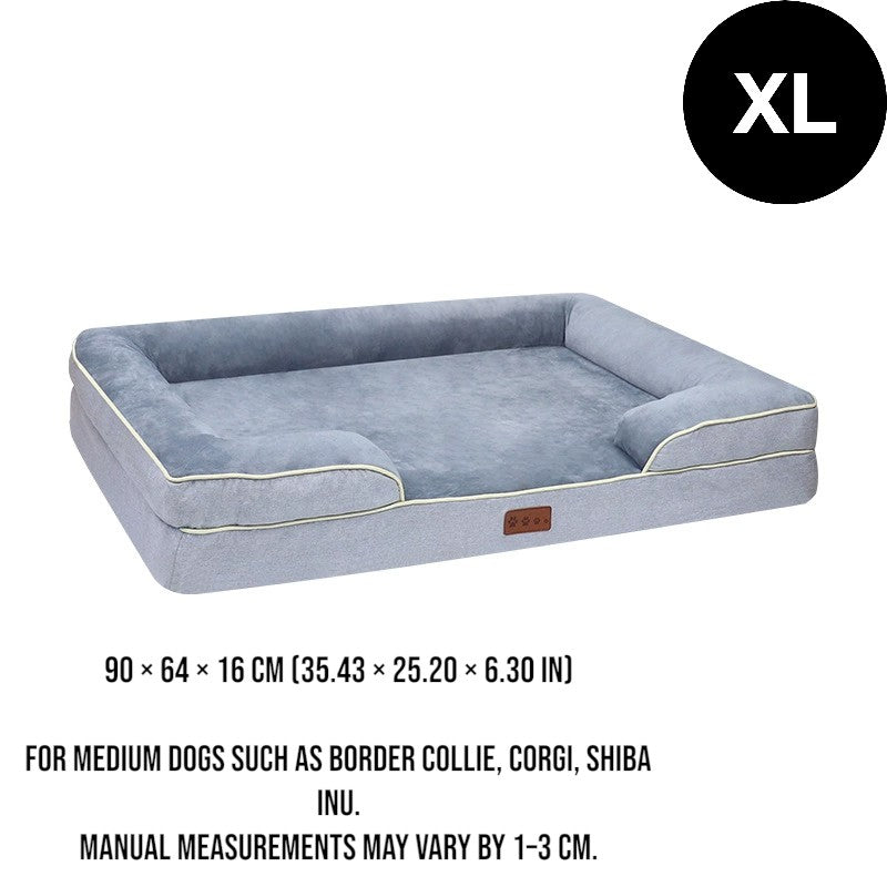 Orthopedic Memory Foam Dog Bed with Bolster Sides - XL