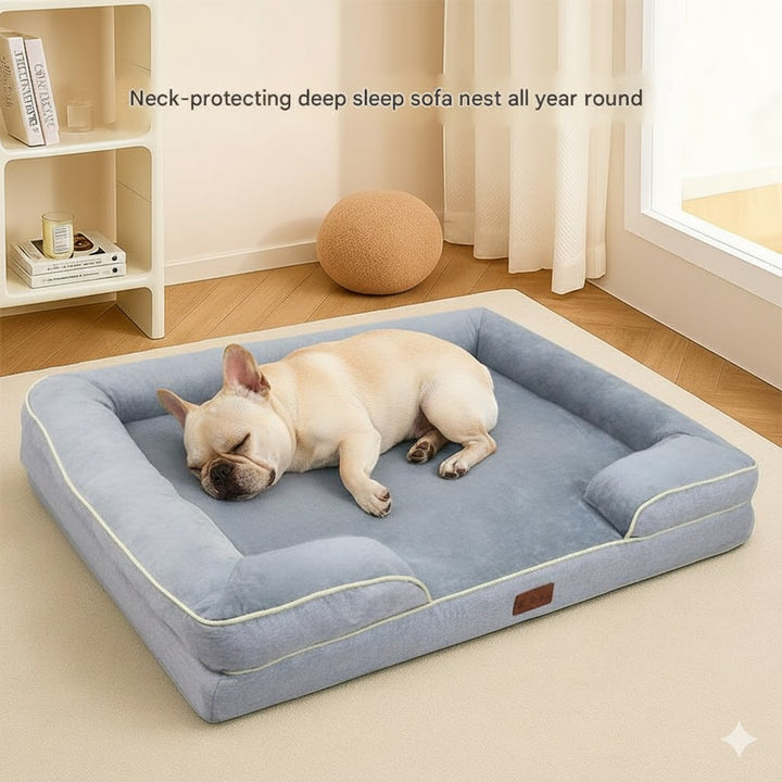 Orthopedic Memory Foam Dog Bed with Bolster Sides - L