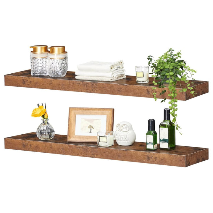 Set of 2 Rustic Floating DIY Wall Shelves _ 100cm