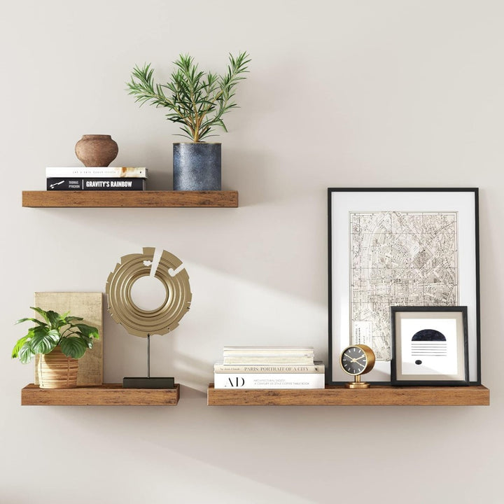 Set of 2 Rustic Floating DIY Wall Shelves _ 60cm