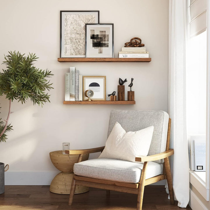 Set of 2 Rustic Floating DIY Wall Shelves _ 60cm
