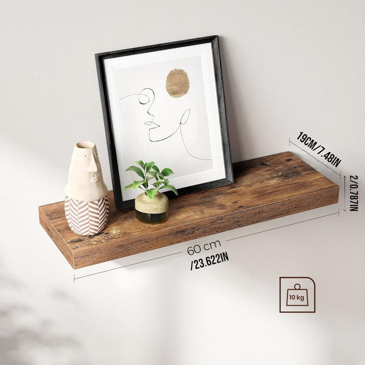Set of 2 Rustic Floating DIY Wall Shelves _ 60cm