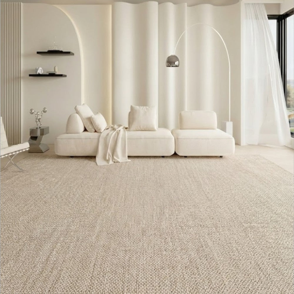 Area Rug 160x250cm Modern Minimalist Living Room Carpet - Warm Cream Linen