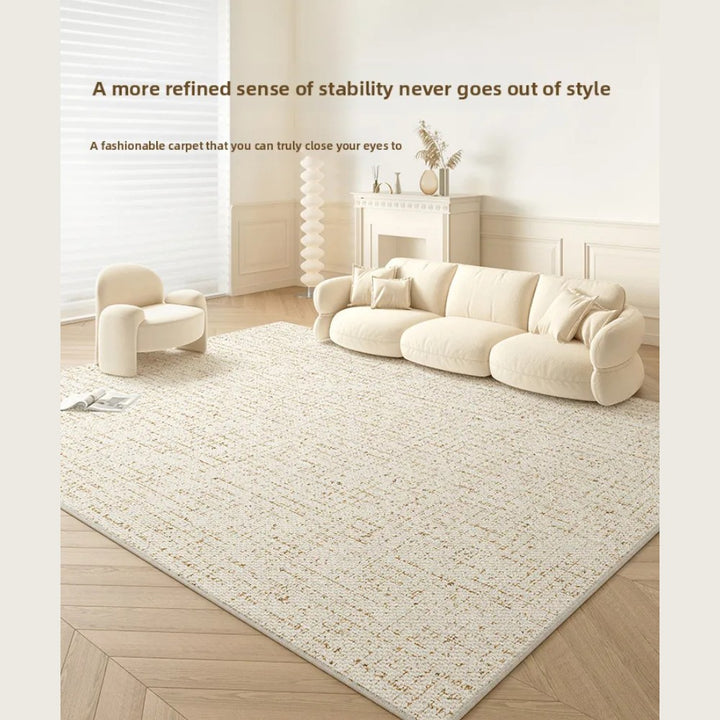 Area Rug 140x200cm Modern Minimalist Living Room Carpet - Warm Cream Linen