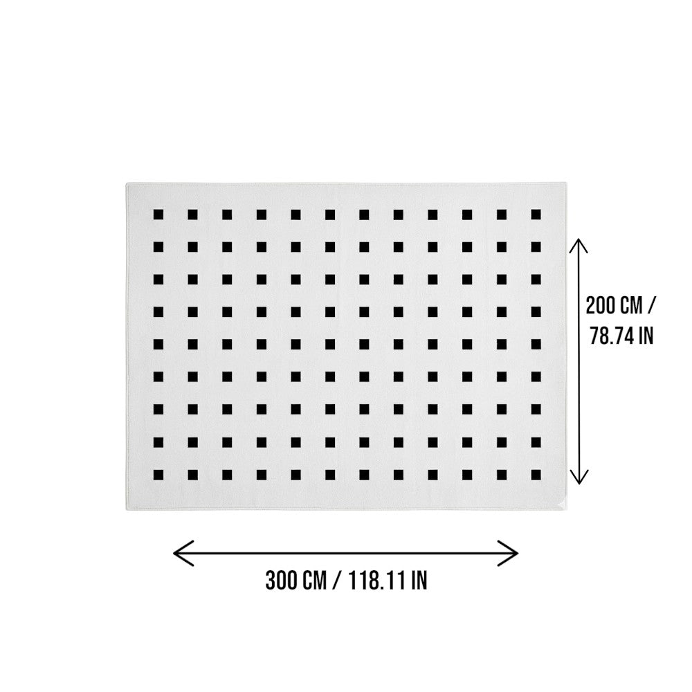 Area Rug 200x300cm Modern Minimalist Living Room Carpet - Pure White Grid