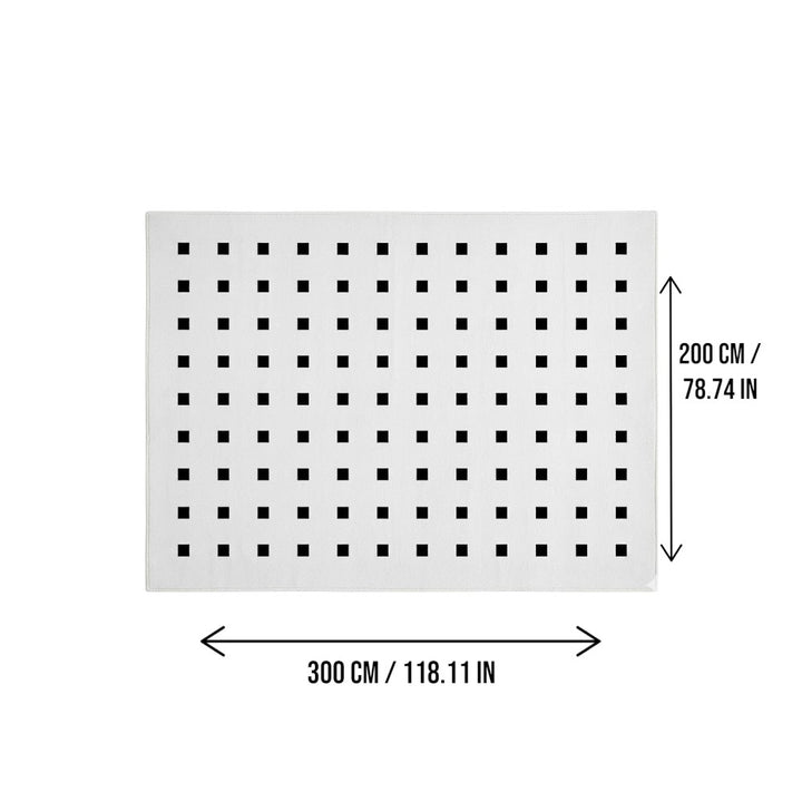 Area Rug 200x300cm Modern Minimalist Living Room Carpet - Pure White Grid