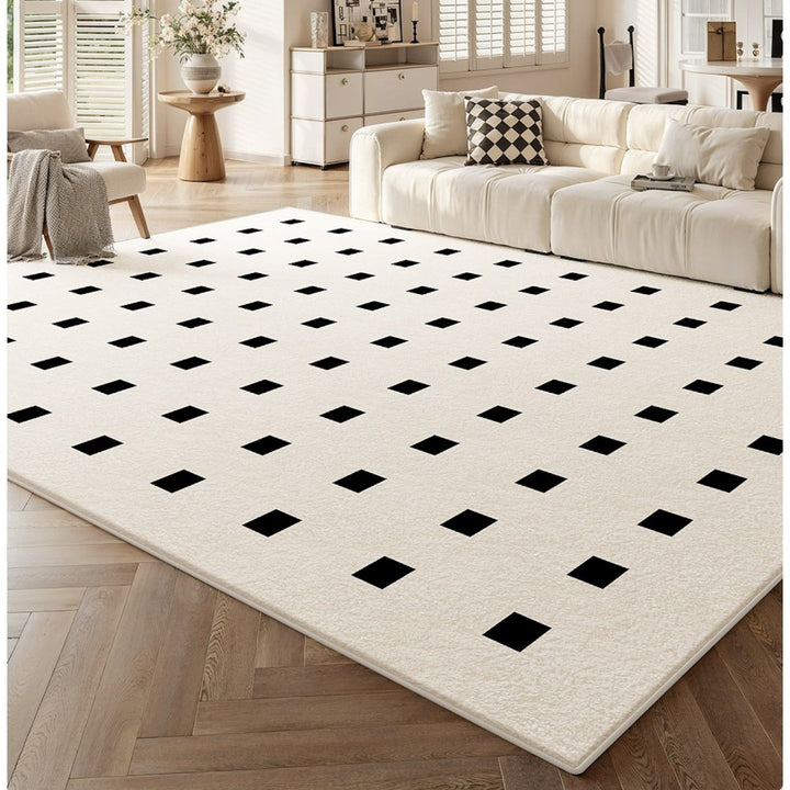 Area Rug 200x300cm Modern Minimalist Living Room Carpet - Pure White Grid
