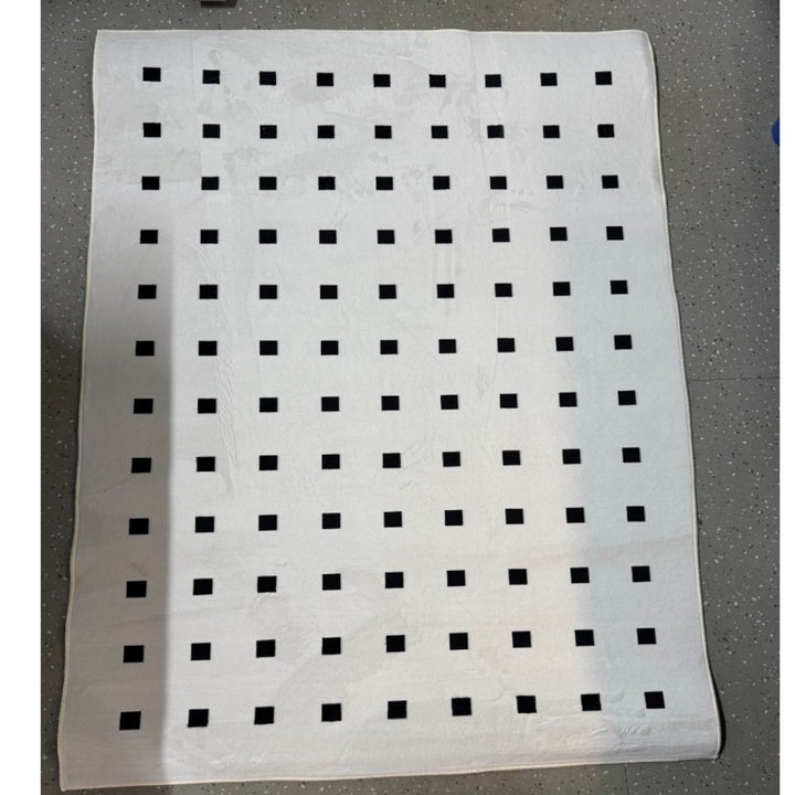 Area Rug 160x250cm Modern Minimalist Living Room Carpet - Pure White Grid