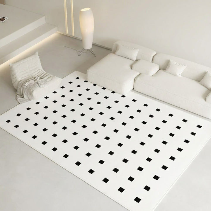 Area Rug 160x250cm Modern Minimalist Living Room Carpet - Pure White Grid