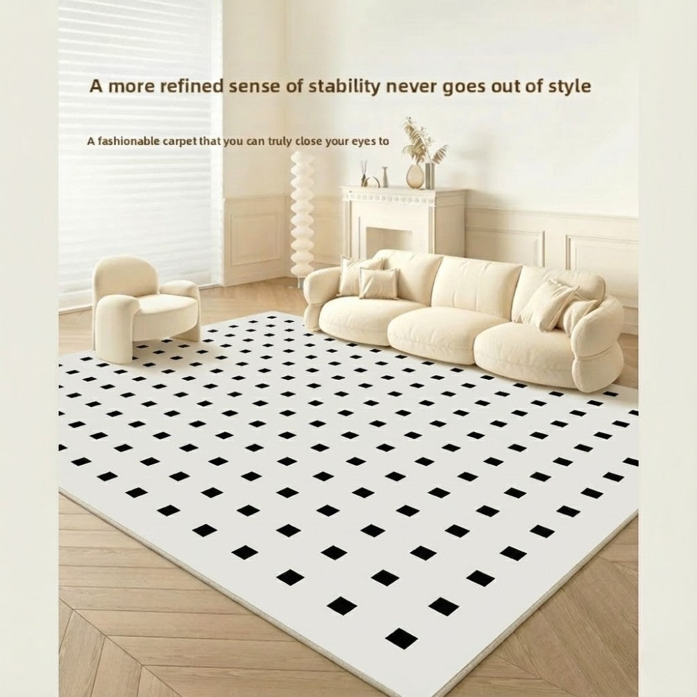 Area Rug 160x250cm Modern Minimalist Living Room Carpet - Pure White Grid