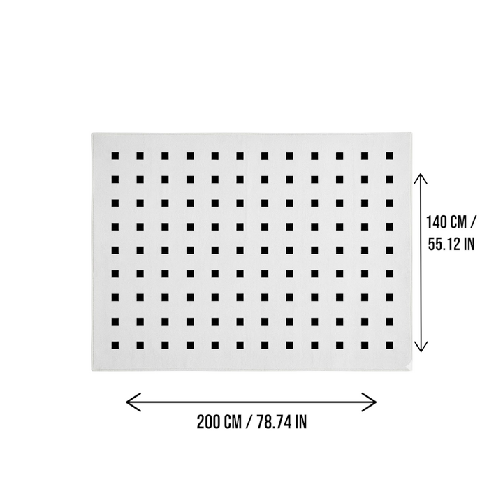 Area Rug 140x200cm Modern Minimalist Living Room Carpet - Pure White Grid