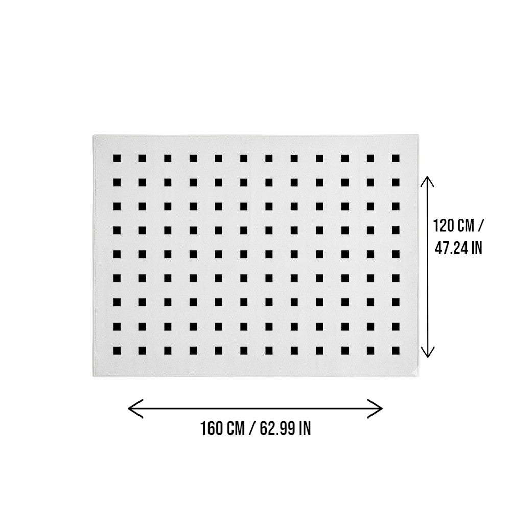 Area Rug 120x160cm Modern Minimalist Living Room Carpet - Pure White Grid