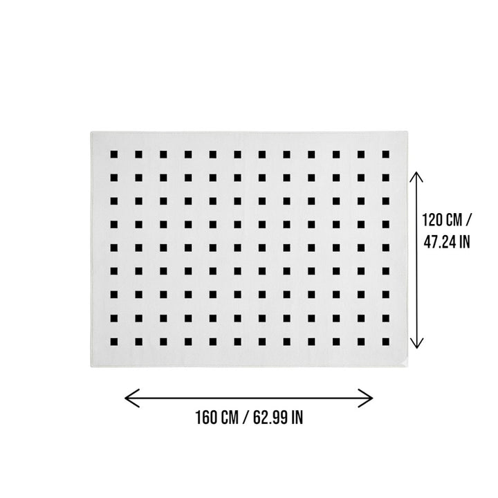 Area Rug 120x160cm Modern Minimalist Living Room Carpet - Pure White Grid