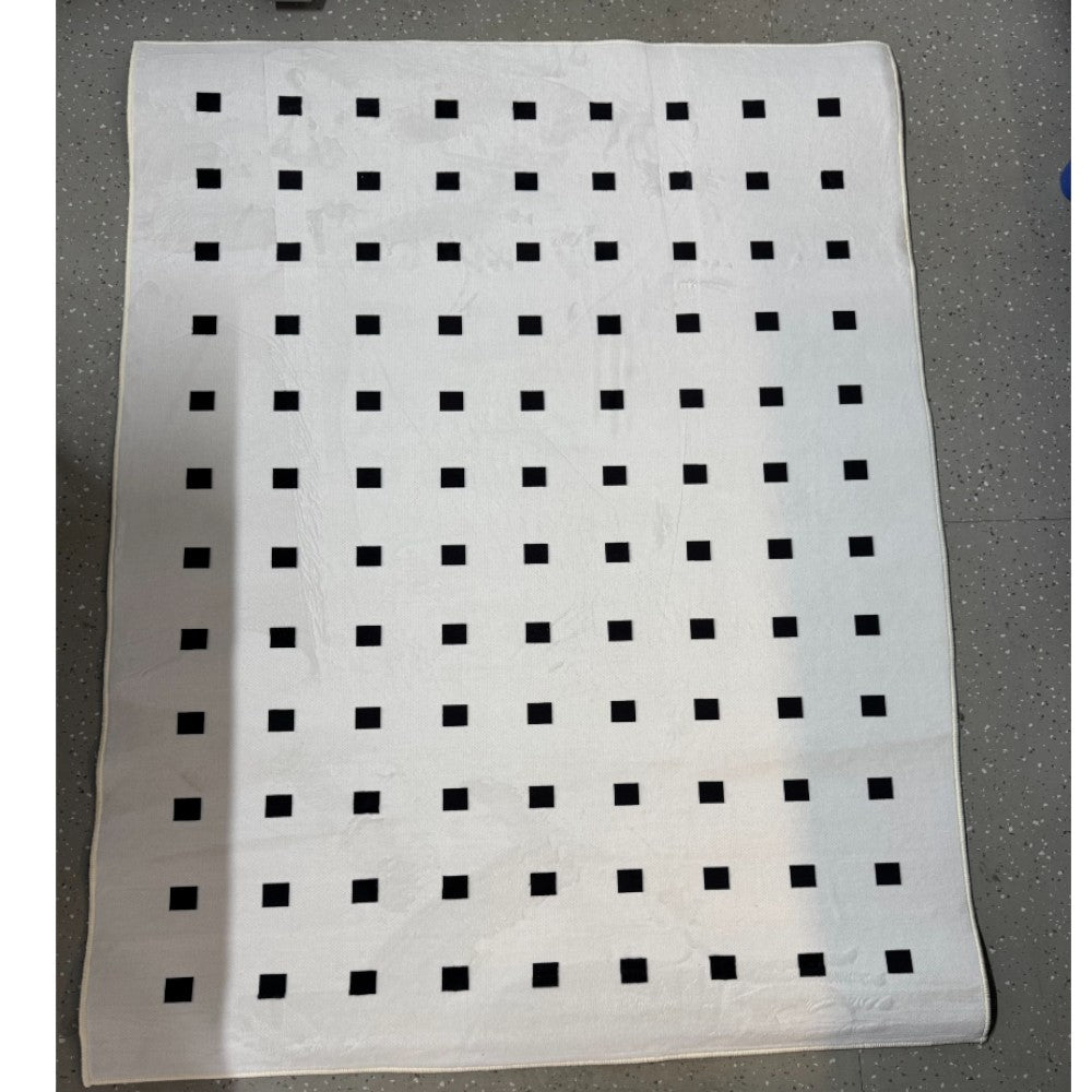 Area Rug 120x160cm Modern Minimalist Living Room Carpet - Pure White Grid