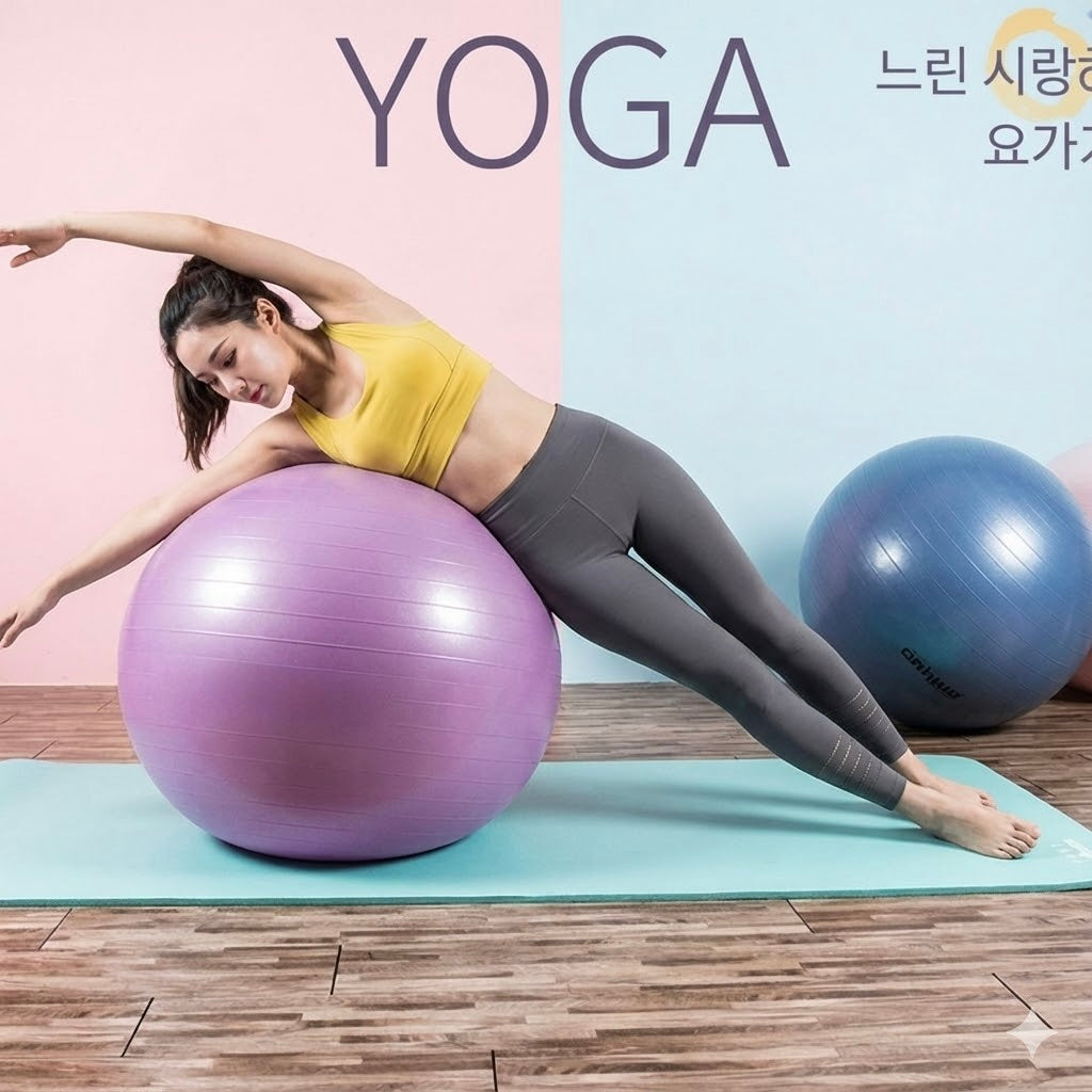 65cm Yoga Ball Thick Anti Burst Exercise Ball - Pink