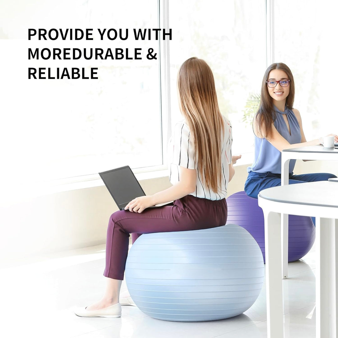 65cm Yoga Ball Thick Anti Burst Exercise Ball - Blue