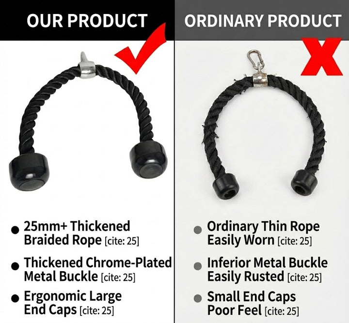 Heavy Duty Tricep Rope 70cm Professional Cable Machine Attachment