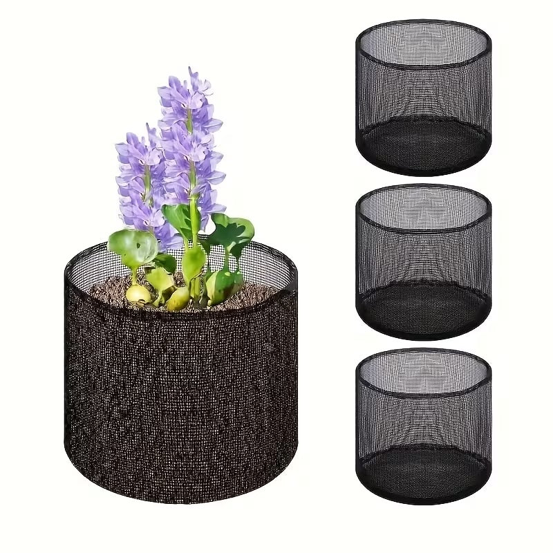 4 Pack Aquatic Plant Mesh Bags Breathable Round Pond Baskets