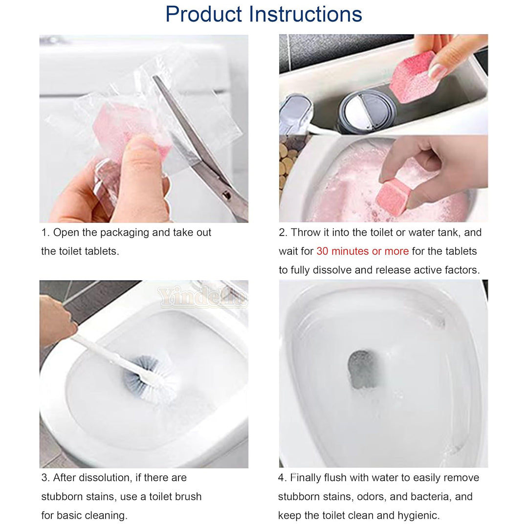 24Pcs Toilet Cleaning Effervescent Tablets Stain Deodorizer
