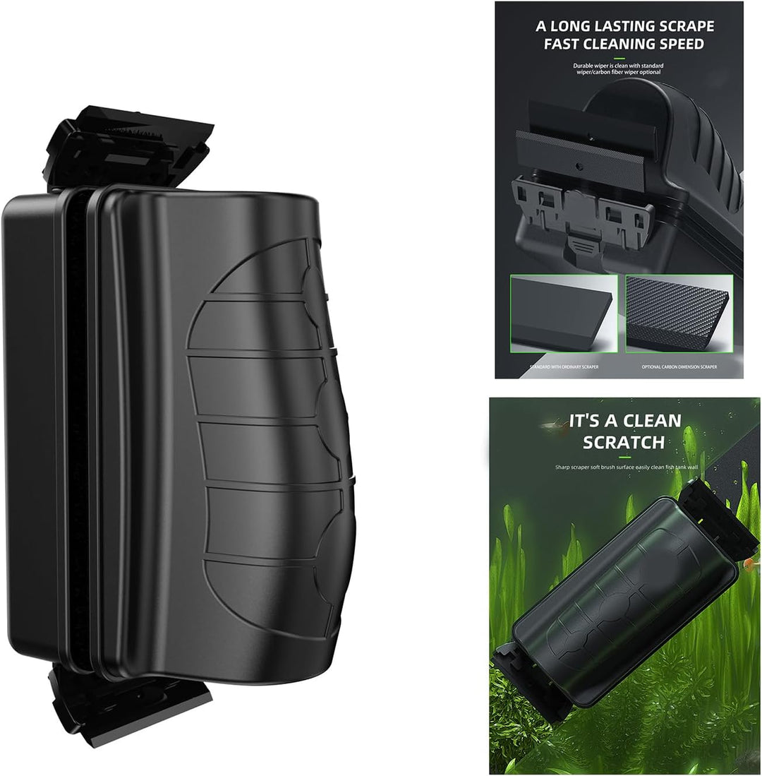 Magnetic Fish Tank Brush with Double Sided Scraper Size - L