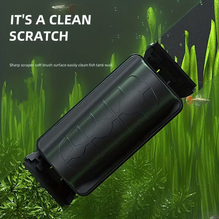 Magnetic Fish Tank Brush with Double Sided Scraper Size - L